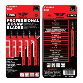 T101bif Topstools 060705324028 5 X Laminate Cutting Jigsaw Blades