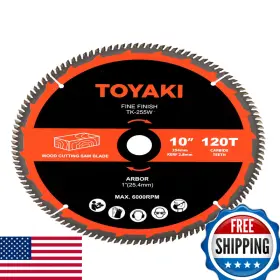 B0ffsvkdg5 Toyaki Toyakl 10-inch 120-tooth Miter Saw Blade Arbor 125.4mm Ultra-fine Finish