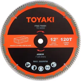 Tk-305w Toyaki Toyakl 12-inch Miter Saw Blade 120-tooth Carbide-tipped Fine-finish Professio