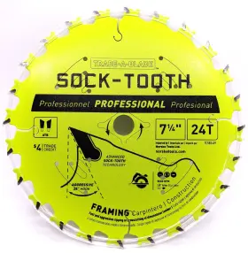 Tcsbs409 Trade-a-blade J Norske - 7 1/4 Inch X 24t Framing Sock-tooth #tcsbs409