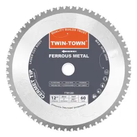 Twin-town 445025463400 12-inch 60 Teeth Steel And Ferrous Metal Cermet Saw Blade With 1-inch Arbor