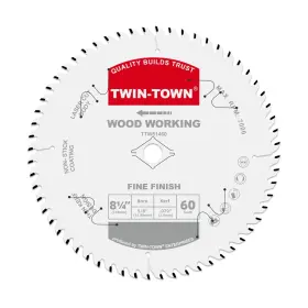 Twin-town 712190580698 81/4inch 60 Teeth Atb Fine Finish Thin Kerf Saw Blade With 5/8inch Dmk Arbor