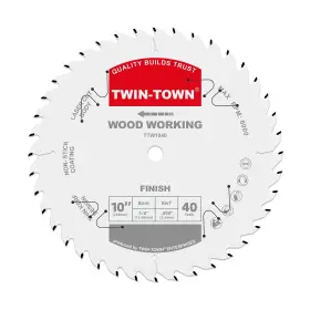Twin-town 712190580711 10-inch Saw Blade 40 Teeth General Purpose For Soft Wood Hard And Plywoo