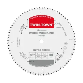 Twin-town 712190580735 10-inch Saw Blade 80 Teeth General Purpose For Soft Wood Hard And Plywoo
