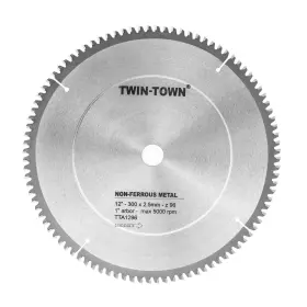 Twin-town 712190580780 12-inch 96 Tooth Tcg Aluminum And Non-ferrous Metal Saw Blade With 1-inch Arbor