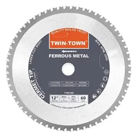 B07cvc9bcz Twin-town 12-inch 60 Teeth Steel And Ferrous Metal Cermet Saw Blade With 1-inch