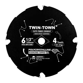 B0998zmz59 Twin-town 6-1/2 Inch 4t Pcd Saw Blade For Fiber Cement Hardie Plank Mdf