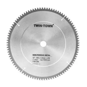 Tta1296 Twin-town 12-inch 96 Tooth Tcg Aluminum And Non-ferrous Metal Saw Blade With 1-inch Arbor