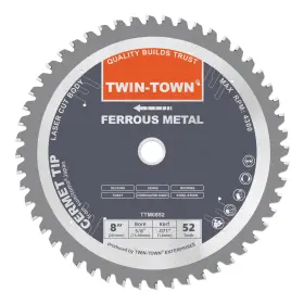 Ttm0852 Twin-town 8 Inch 52 Teeth Dry Cut Steel And Ferrous Metal Cermet Saw Blade With 5/8inch Ar