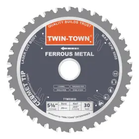 Ttm53830 Twin-town 61/2inch 48 Teeth Dry Cut Steel And Ferrous Metal Cermet Saw Blade With 5/8inch