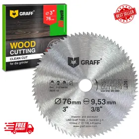 Uab Graff Tools 313053083020 3 Inch Circular Saw Blade For Wood Plywood Laminate Drywall Plastic 80t Wo
