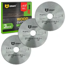 Uab Graff Tools 313093172128 4-1/2 Inch Angle Grinder Circular Saw Blade Set For Wood Plywood Laminate Dry