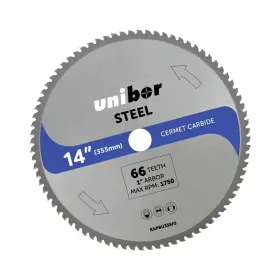 Rapbu355fs Unibor Chop Saw Blade For Steel - Metal Cutting Cermet Tipped Circular