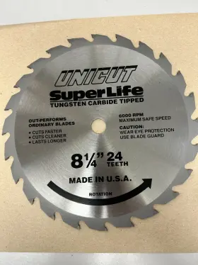10-24-0825b Unicut Superlife 8-1/4 Inch 24 Teeth Tungsten Carbide Tipped Blade - 10 Pack