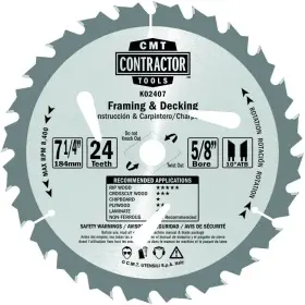 K02407-x10 Usa K02407 Itk Contractor Framing/decking Saw Blade 7-1/4 X 24 Teeth 10 Atb With