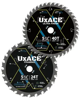 052440-2 Uxace 5-1/2-inch 24&40-tooth Circular Saw Blade With 5/8-inch Arbor Framing And Ultr