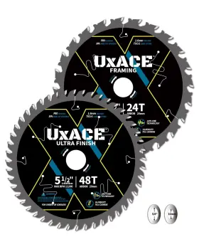 052448-2b Uxace 5-1/2-inch 24&48-tooth Circular Saw Blade With 20 Mm Arbor Framing And Ultra F