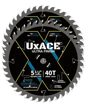 0540uf-2 Uxace 5-1/2-inch 40-tooth Circular Saw Blade With 10 Mm Arbor Ultra Finish Wood Cu