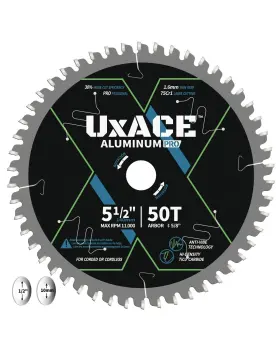 0550l Uxace 5-1/2-inch 50-tooth Circular Saw Blade 5/8-inch Arbor Aluminum Non-ferrous