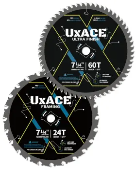 072460-2 Uxace 7-1/4-inch 24&60-tooth Circular Saw Blade With 5/8-inch Arbor Framing And Ultr