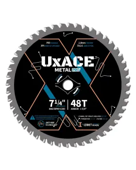 0748m Uxace 7-1/4-inch 48-tooth Circular Saw Blade 5/8-inch Arbor Ferrous Metal Steel