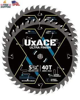 Uxace 705353501777 5-1/2-inch 40-tooth Circular Saw Blade With 10 Mm Arbor Ultra Finish Wood Cutti