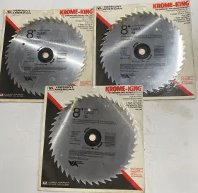 25233 Vermont American Lot Of 3 Krome King Saw Blade 8 Inch Cut Off / Rip #25233