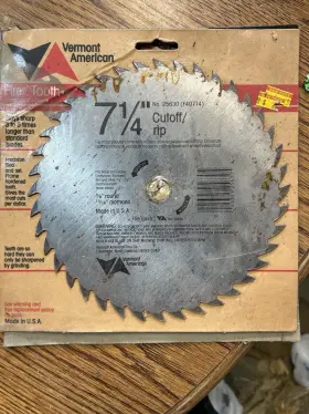 25630 Vermont American 7-7 1/4 Inch Steel Cutoff/rip Saw Blades # New - Usa