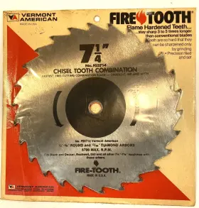 No.f55714 Vermont American 25690 Fire Tooth Saw Blade 7 1/4 Inch Special Purpose Crosscut