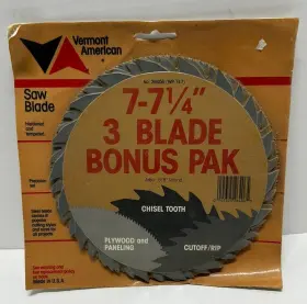 26153 Vermont American 7-7 1/4 3 Pack Circular Saw Blades