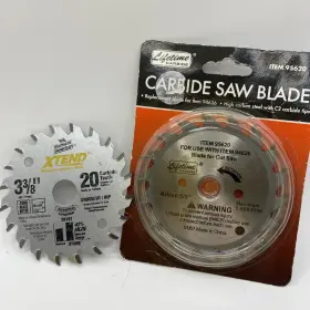 26157 Vermont American Lot Of 2 - Lifetime Carbide 5/8 Inch Arbor 3 3/8 Saw Blade New
