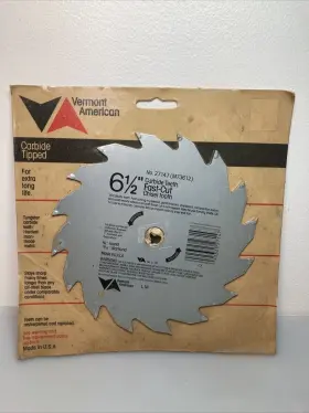27147 Vermont American Circular Saw Blade 6.5 Inch Chisel Tooth Carbide Tipped Made In Usa