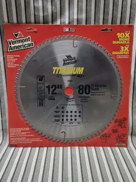 27839 Vermont American 1-inch Arbor 12-inch 80 Tooth Atb Titanium Circular