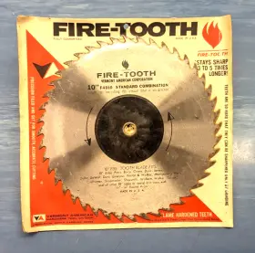 F4010 Vermont American Fire-tooth 10 Inch Saw Blade Standard Combo 5/8 And 3/4 Arbor Usa Nos