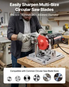 Vevor 197988188148 140w Circular Saw Blade Sharpener 3800rpm Grinder With Diamond And Ceramic Wheels