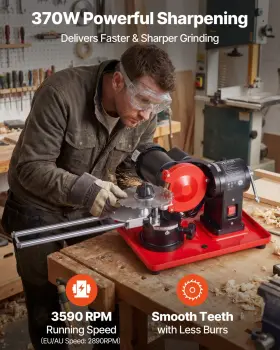 Vevor 197988189237 370w Circular Saw Blade Sharpener Grinder With 6 Centerings Fits 3.2 27.5 Inch Blades