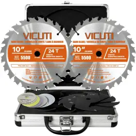 Vicuti 717205534840 10ftft Stacking Dado Blade Set 24-tooth 5/8-inch Arbor 23 Pieces