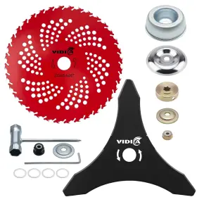 Vidica Vd016 9 Inch 36t Carbide Tipped Brush Cutter Blade And 10 3t Carbon Steel Hand Trimmer