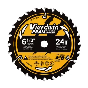 Vierdwin 975960330013 6-1/2 Inch 24-teeth 1pc Circular Saw Blade With 5/8ftft Arbor High-density Ca