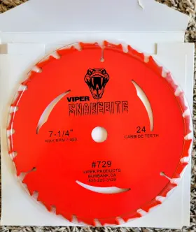 Wgb07024p-ace1 Viper 2 For Snakebite 7-1/4 In 24t Carbide Circular Saw Blade Mpn