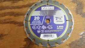 415480or Vulcan 4 7-1/4 Inch 20t Fast Cut Framing And Ripping Carbide Teeth Saw Blades