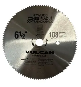 830-3273 Vulcan Lot Of 4vulcan 6.5 Inch 108 Steel Teeth Smooth Fast Plywood Cutting Blade 5/8 Arbor