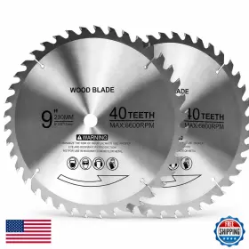 Wadoy B08dkkmpg2 9 Inch Table Saw Blade 2 Pack 40t Carbide Tipped Circular 5/8