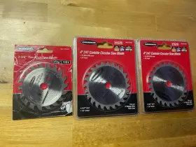 61243 Warrior 3 Blades Two 4 Inch 24t Carbide Circular #61243 One 3.375 Toe Kick New