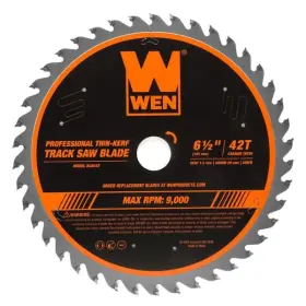 Wen 044459065425 6.5 Inch 42-tooth Carbide-tipped Thin-kerf Professional Atafr Track Saw Blade