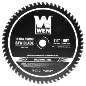 Wen 044459076018 7.25 Inch 60-tooth Carbide-tipped Professional Ultra Fine-finish Circular Saw