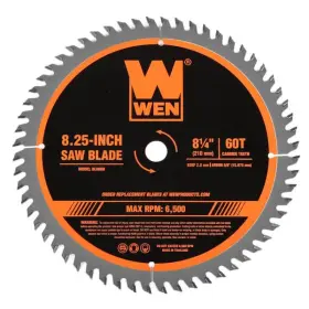 Wen 044459908609 8.25 Inch 60-tooth Professional Woodworking Saw Blade Miter Table Fine-finish