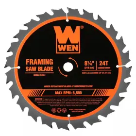 Wen 313086351332 8.25 Inch 24-tooth Carbide-tipped Circular Saw Blade For Framing