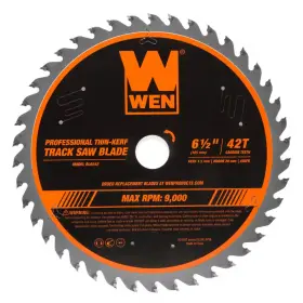 Wen 313107022050 6.5 Inch 42-tooth Carbide-tipped Thin-kerf Professional Atafr Track Saw Blade