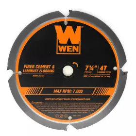 Wen 445046331306 7-1/4 Inch 4-tooth Diamond-tipped Pcd Professional Circular Saw Blade For Fiber